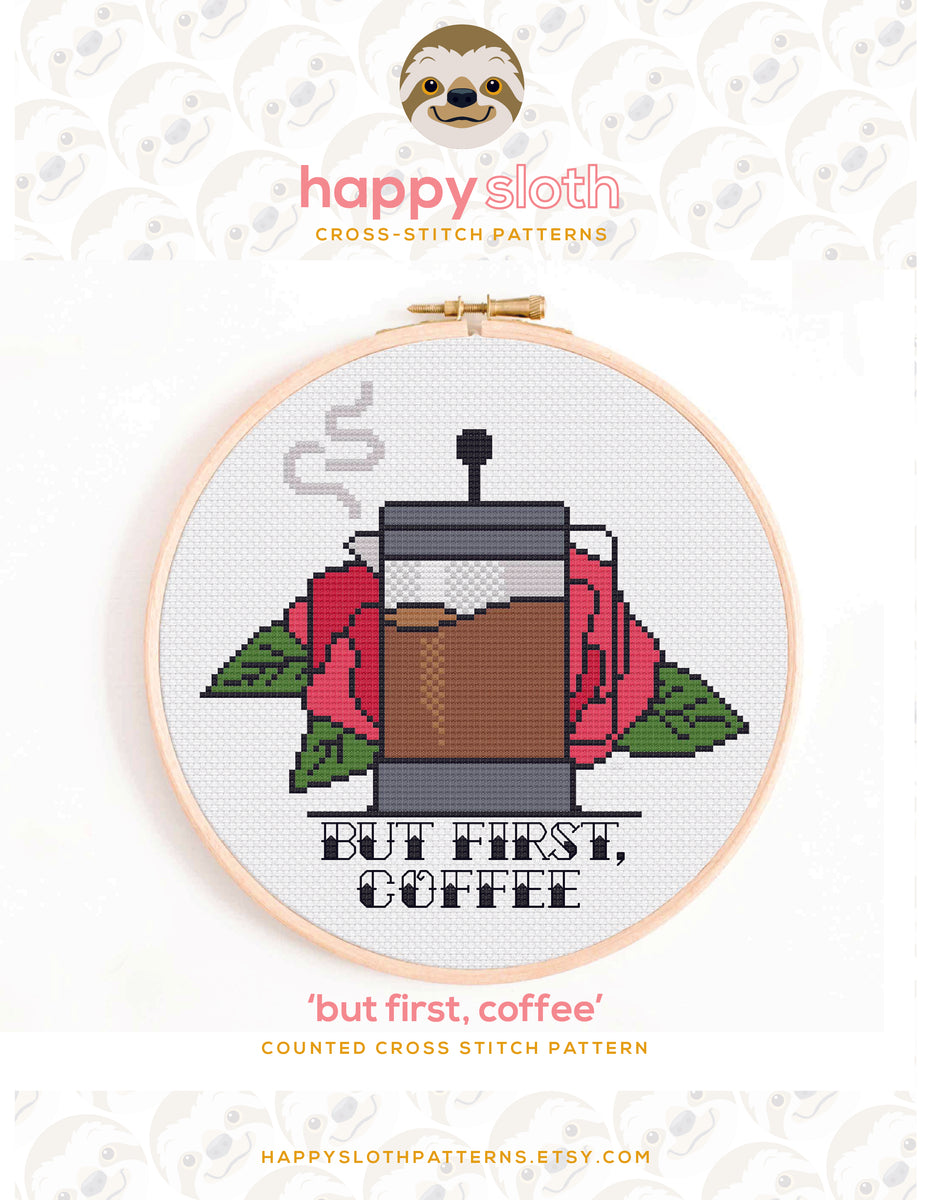 But First Coffee Cross Stitch Pattern Download PDF Coffee -  Finland