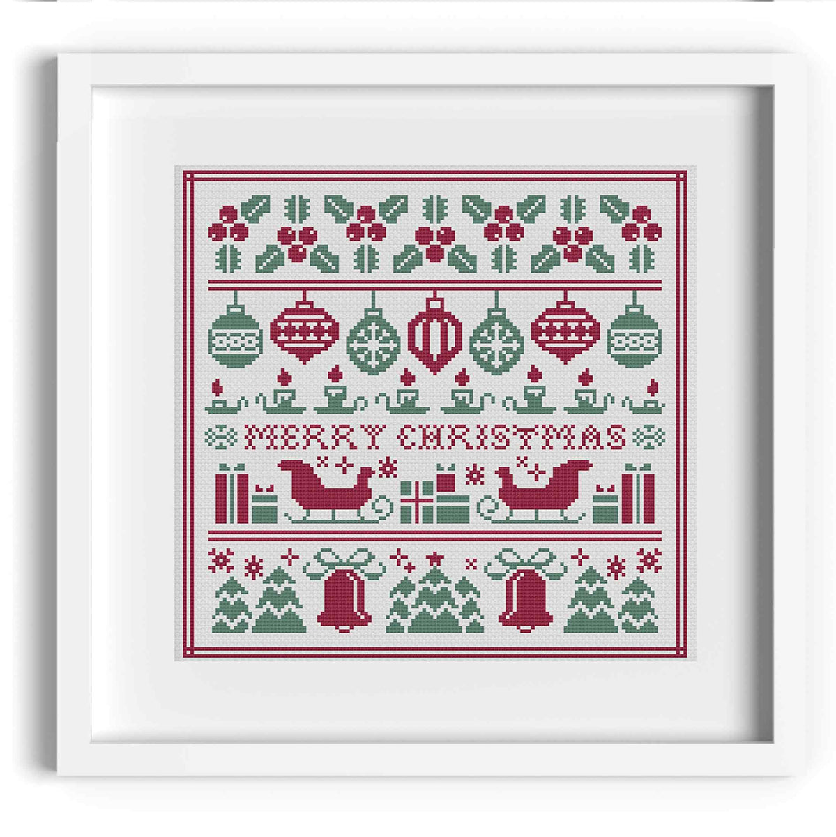 Christmas Holly PDF Cross Stitch Pattern – Happy Sloth Patterns