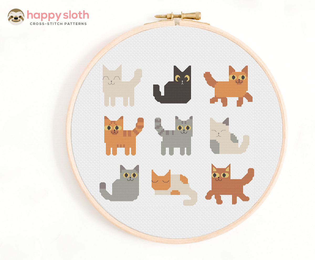 cats-cross-stitch-pattern-happy-sloth-patterns for Free Printable Cross Stitch Patterns Of Cats Cats Cross Stitch Pattern – Happy Sloth Patterns for Free Printable Cross Stitch Patterns Of Cats