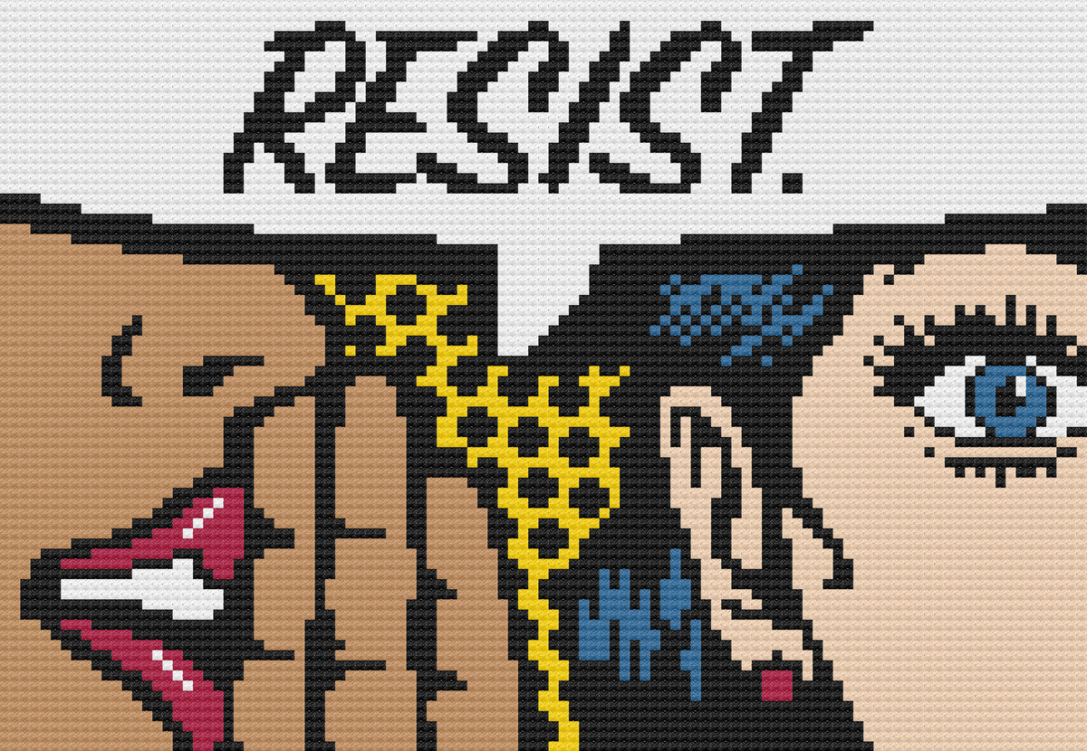 Resist! Feminist Cross Stitch Pattern – Happy Sloth Patterns