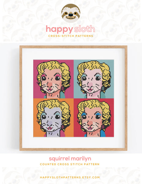 Squirrel Marilyn Cross Stitch Pattern