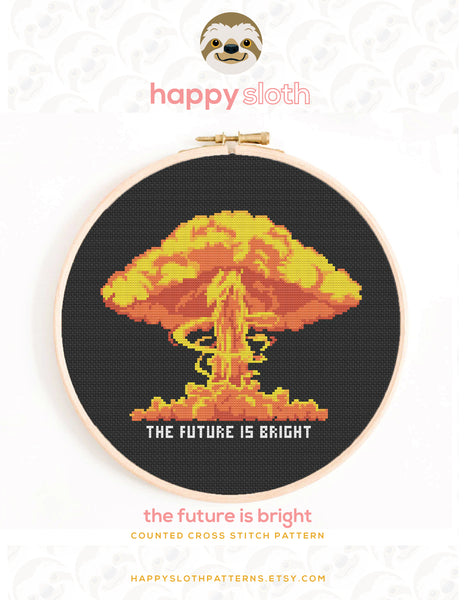 The Future is Bright - Mushroom Cloud Cross Stitch Pattern