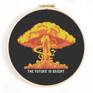 The Future is Bright - Mushroom Cloud Cross Stitch Pattern