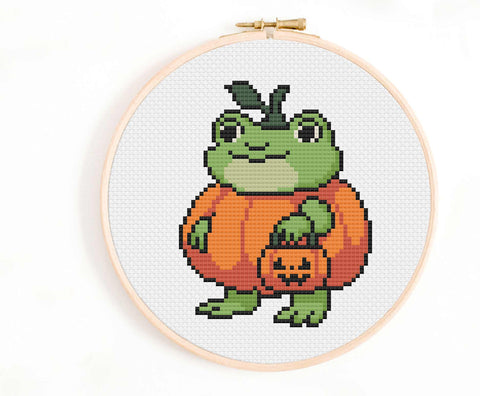 Halloween Frog Cross Stitch Pattern