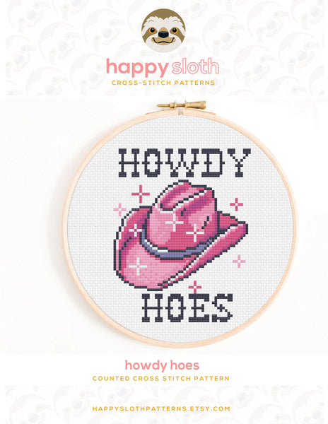 Howdy Hoes Cross Stitch Pattern
