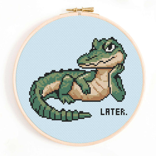 Later Gator Cross Stitch Pattern