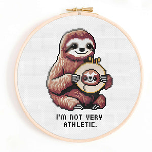 I'm Not Very Athletic - Sloth Cross Stitch Pattern