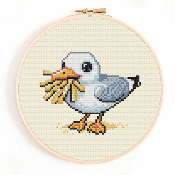 Lucky Seagull Cross Stitch Pattern