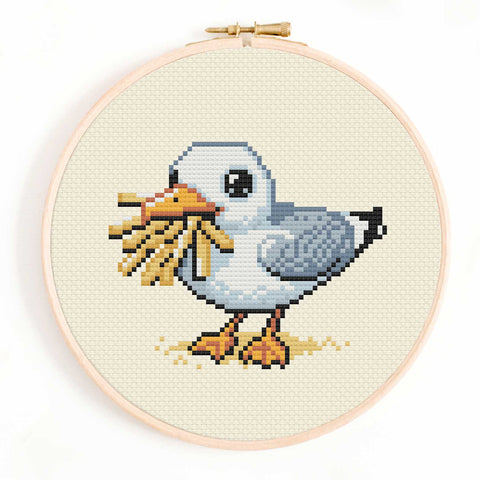 Lucky Seagull Cross Stitch Pattern