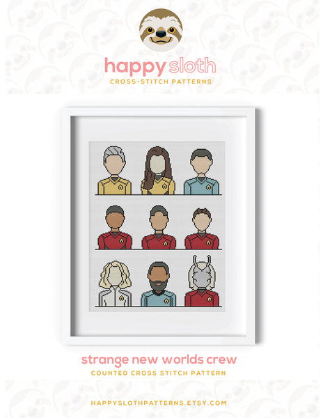 Star Trek Strange New Worlds Crew Cross Stitch Pattern