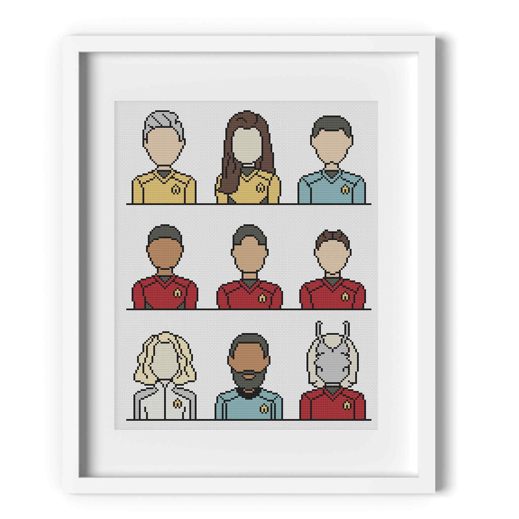 Star Trek Strange New Worlds Crew Cross Stitch Pattern