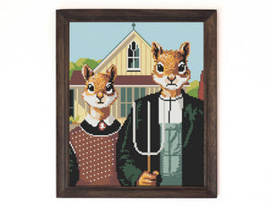 Squirrel Gothic Cross Stitch Pattern