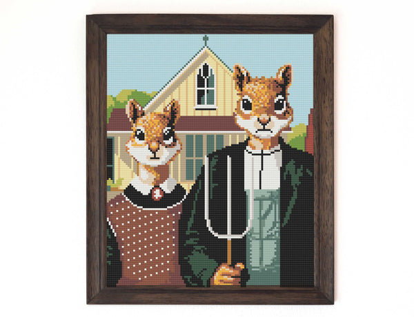 Squirrel Gothic Cross Stitch Pattern
