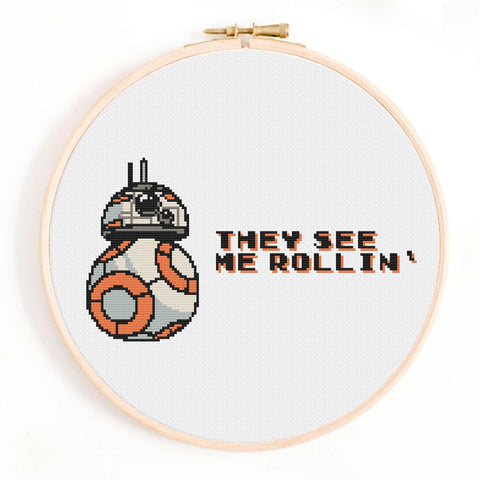 'BB-8' Star Wars Cross Stitch Pattern