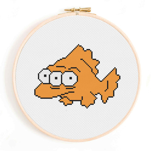 'Blinky' The Simpsons Three-Eyed Fish Cross Stitch Pattern