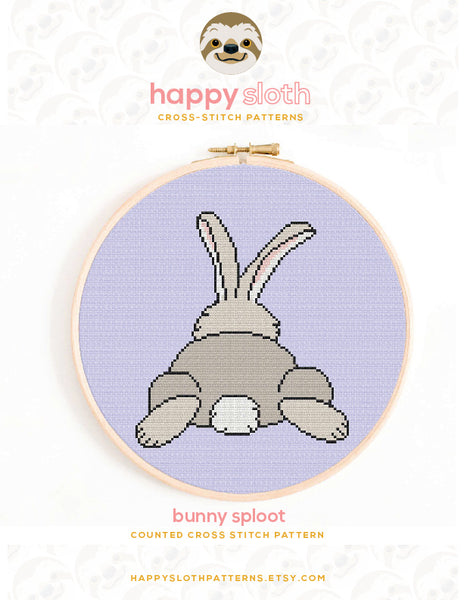 Bunny Sploot Cross Stitch Pattern