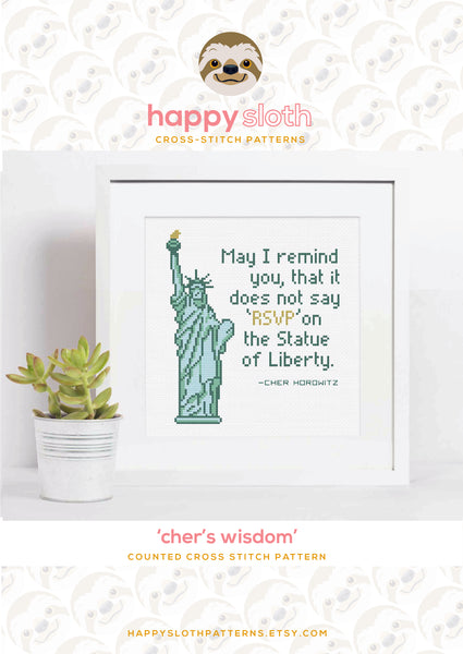 Clueless Quote Cross Stitch Pattern