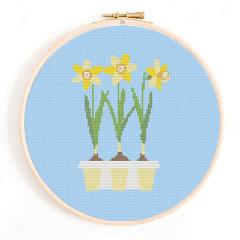 Daffodils Cross Stitch Pattern