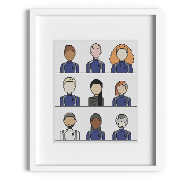 Star Trek Discovery Crew Cross Stitch Pattern