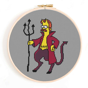 'Evil Flanders' The Simpsons Cross Stitch Pattern