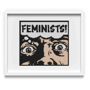 Feminists! Scared Man Cross Stitch Pattern