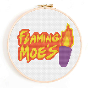 'Flaming Moes' The Simpsons Cross Stitch Pattern