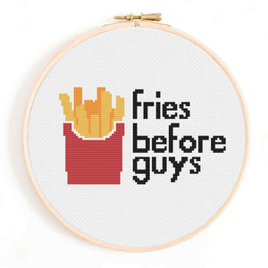 Fries Before Guys Cross Stitch Pattern