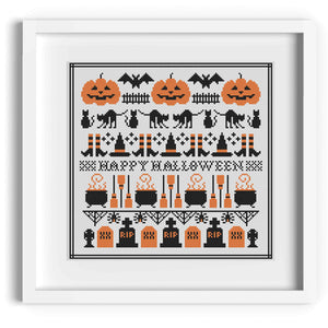 Halloween Sampler Cross Stitch Pattern