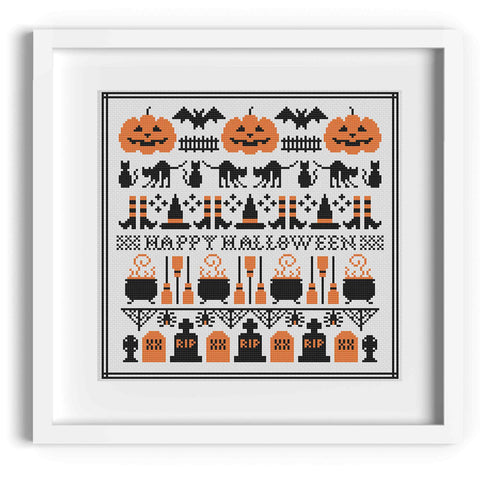 Halloween Sampler Cross Stitch Pattern