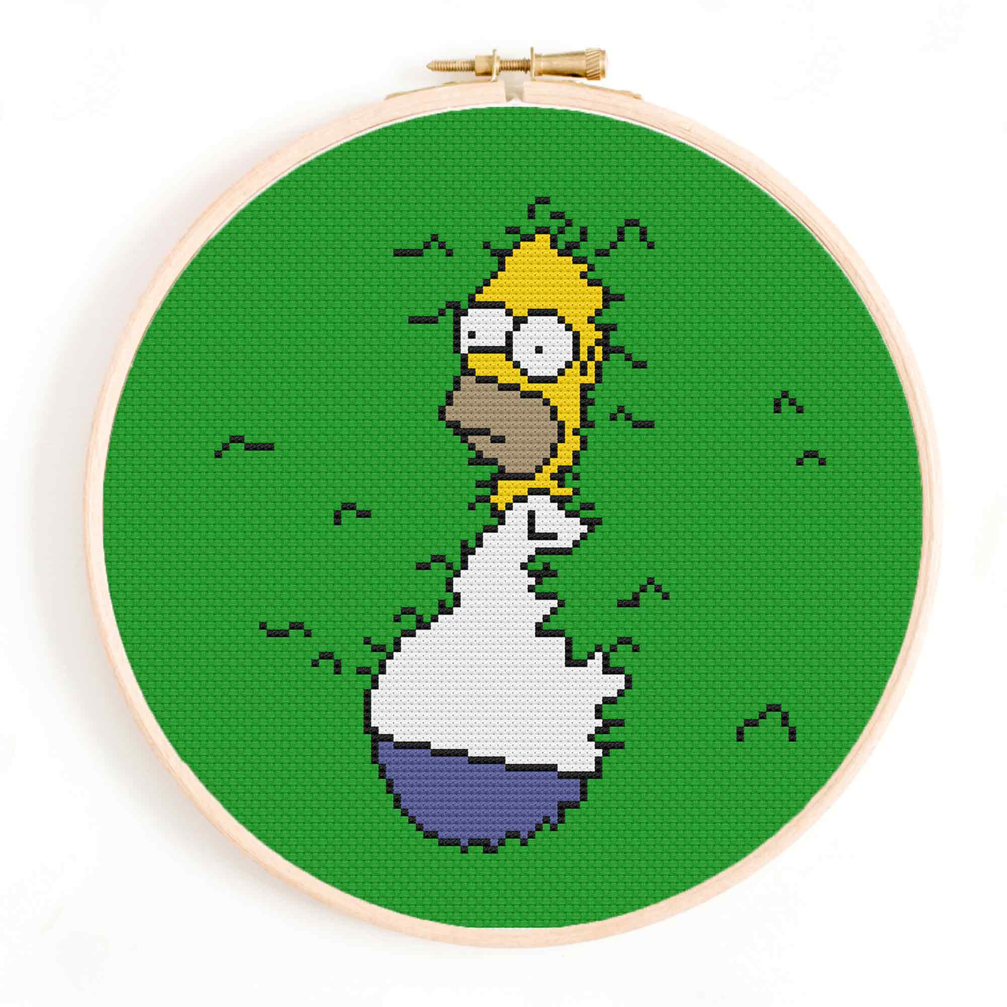 'Homer in the Bushes' The Simpsons Meme Cross Stitch Pattern