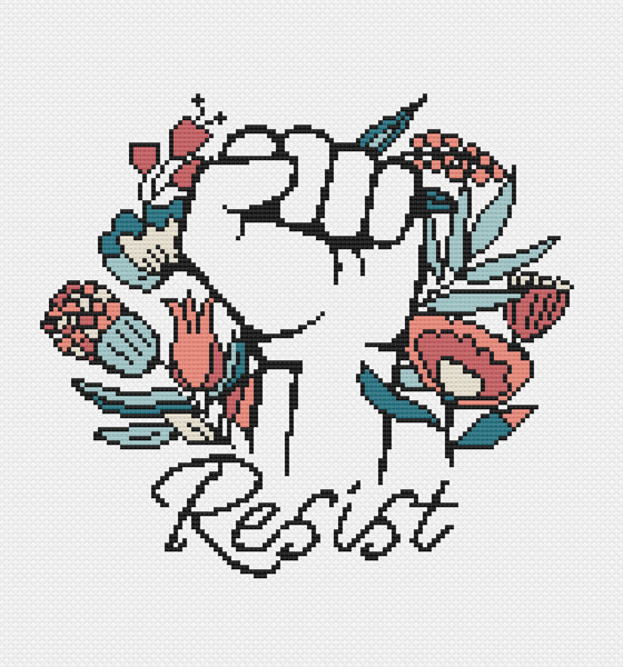 Resist! Feminist Cross Stitch Pattern