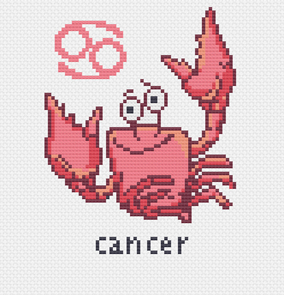 Little Cancer Cross Stitch Pattern