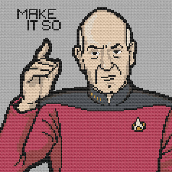 'Make It So' Captain Picard Cross Stitch Pattern