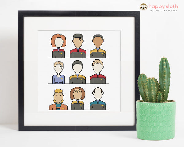 Star Trek Voyager Crew Cross Stitch Pattern