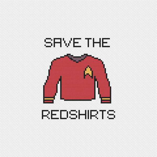 'Save the Red Shirts' Star Trek Cross Stitch Pattern
