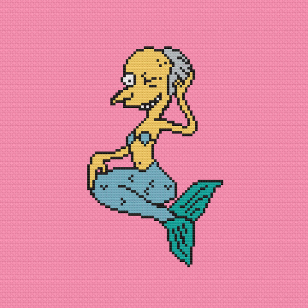 'Mermaid Burns' The Simpsons Cross Stitch Pattern