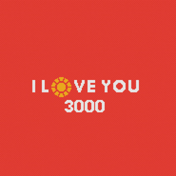 I love you 3000 Cross Stitch Pattern