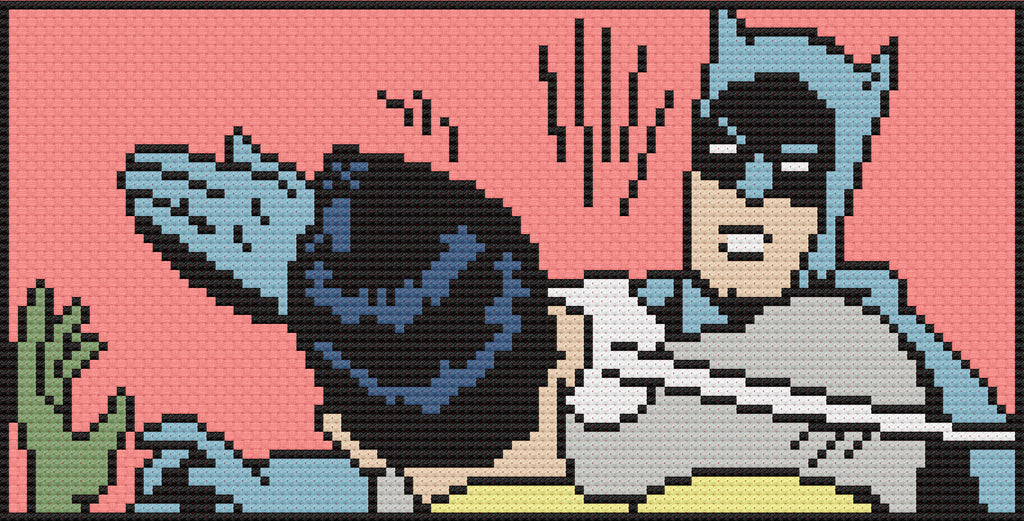 Batman Slap Cross Stitch Pattern – Happy Sloth Patterns free-cross-stitch-patterns