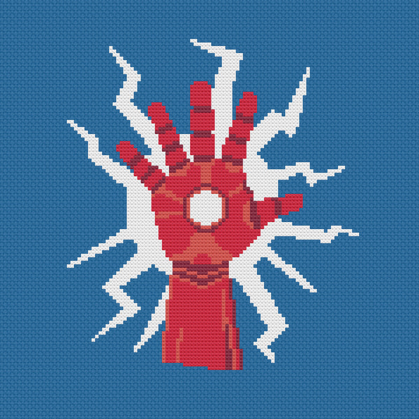 Iron Man Glove Cross Stitch Pattern
