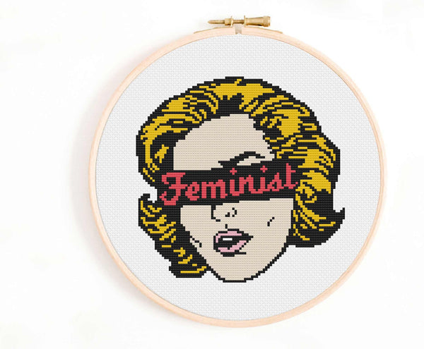 Pop Art Feminist Cross Stitch Pattern