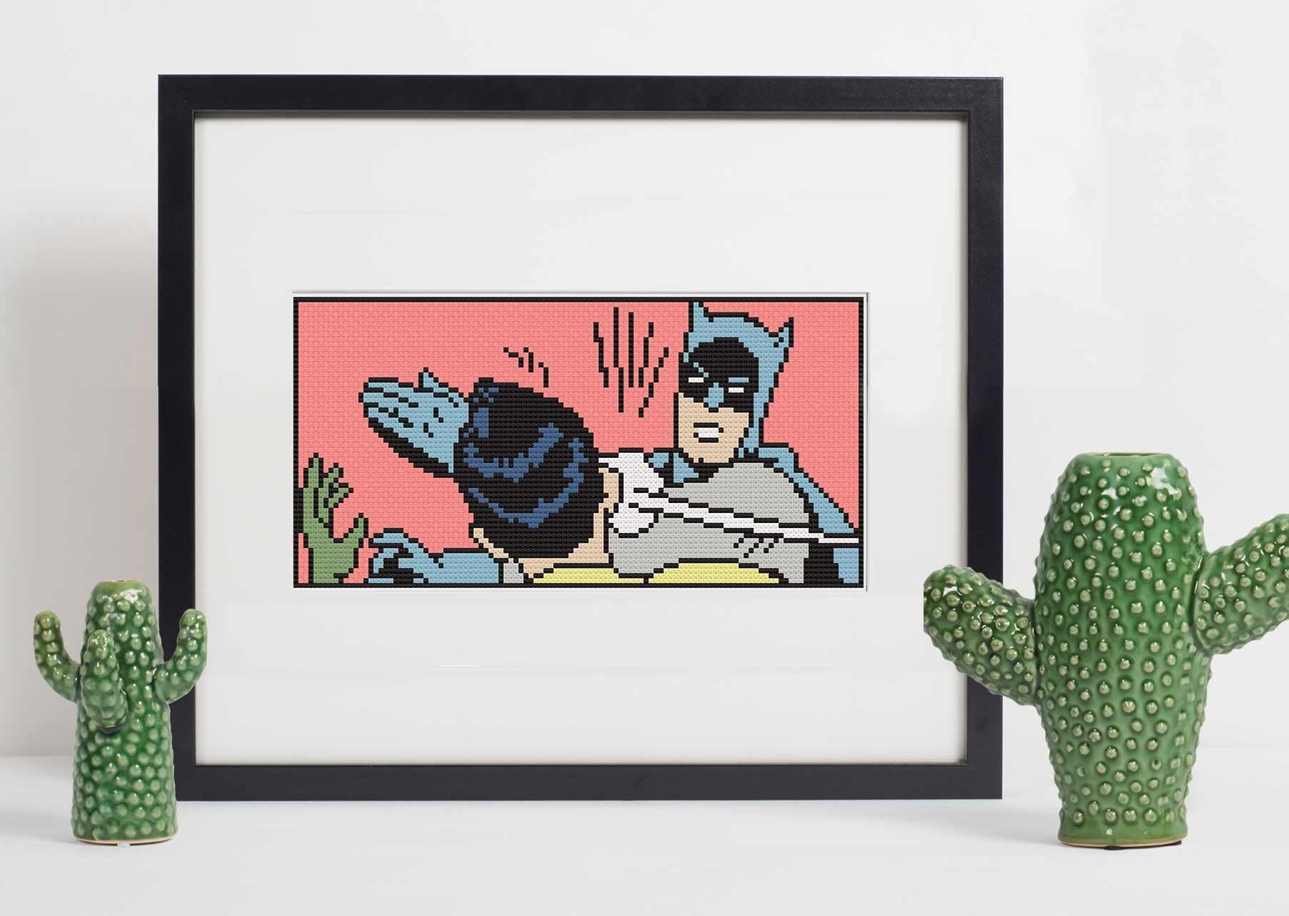 Batman Slap Cross Stitch Pattern – Happy Sloth Patterns batman-slap-cross-stitch-pattern-happy-sloth-patterns