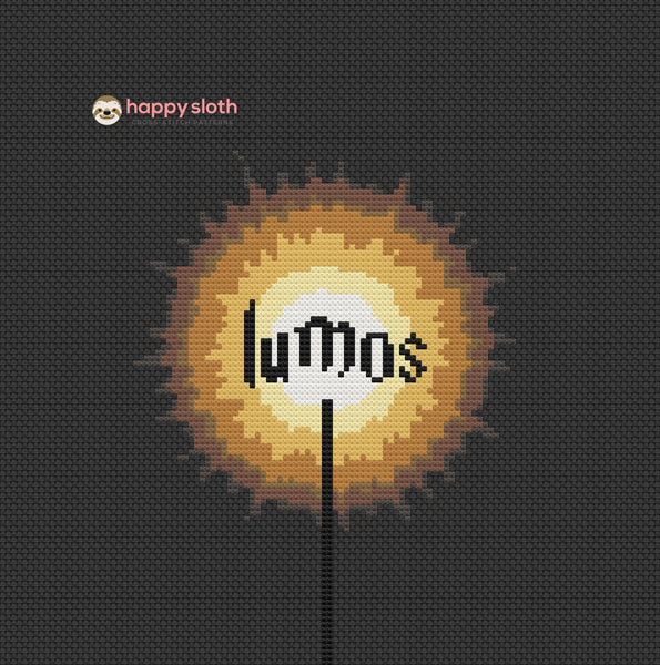 Lumos Magic Spell Cross Stitch Pattern