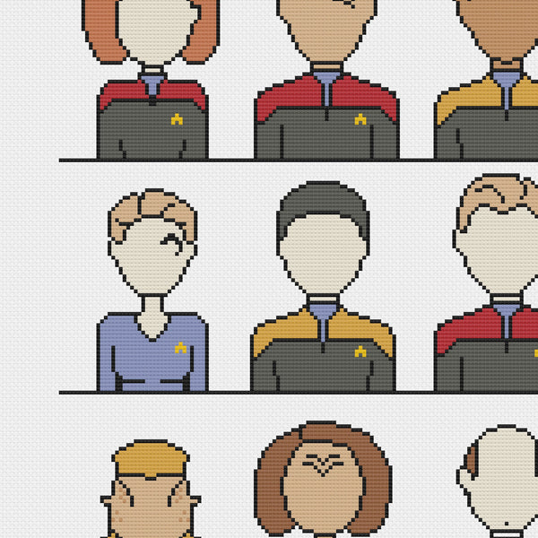 Star Trek Voyager Crew Cross Stitch Pattern