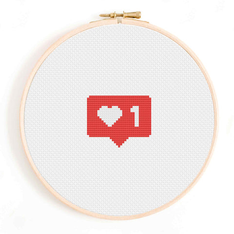 Instagram Hearts Cross Stitch Pattern