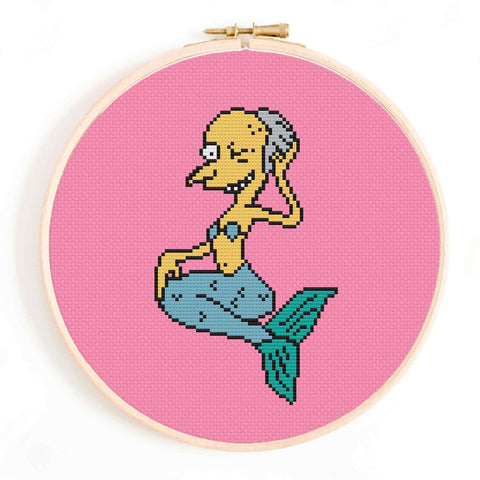 'Mermaid Burns' The Simpsons Cross Stitch Pattern