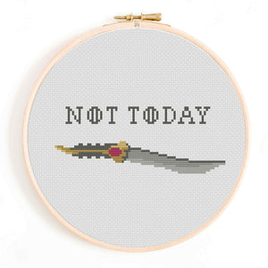 'Not Today' Game of Thrones Cross Stitch Pattern