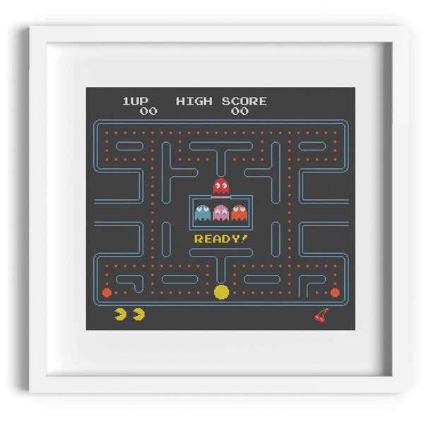 Pacman 8-Bit Cross Stitch Pattern