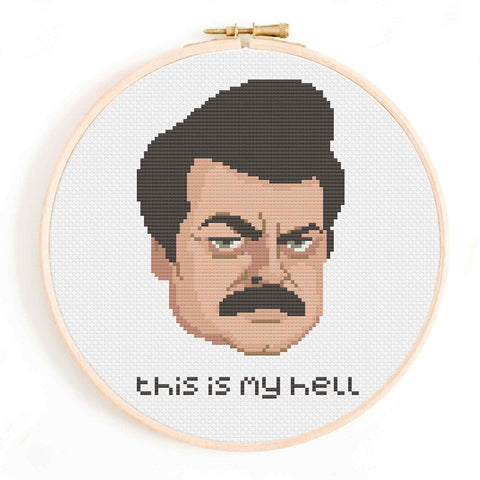 Ron Swanson Cross Stitch Pattern