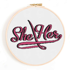 She/Her Transgender Cross Stitch Pattern