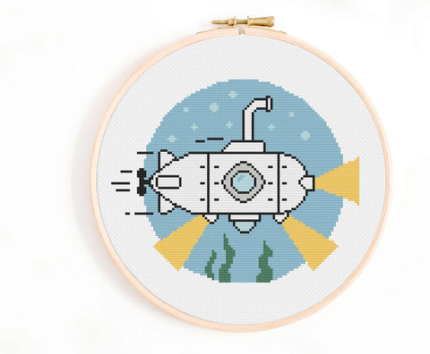 Little Submarine Cross Stitch Pattern